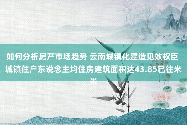 如何分析房产市场趋势 云南城镇化建造见效权臣 城镇住户东说念主均住房建筑面积达43.85已往米