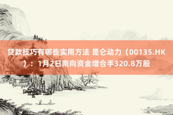 贷款技巧有哪些实用方法 昆仑动力（00135.HK）：1月2日南向资金增合手320.8万股