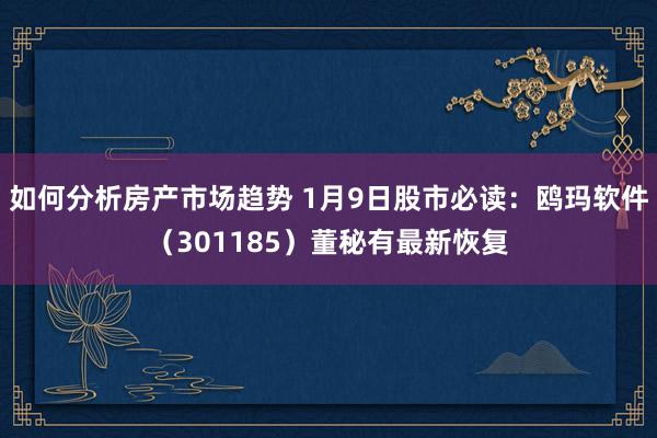 如何分析房产市场趋势 1月9日股市必读：鸥玛软件（301185）董秘有最新恢复