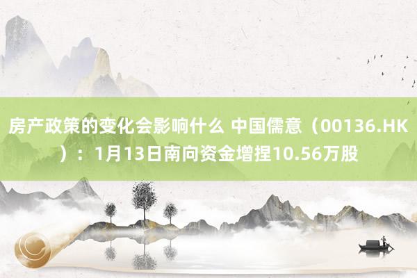 房产政策的变化会影响什么 中国儒意（00136.HK）：1月13日南向资金增捏10.56万股