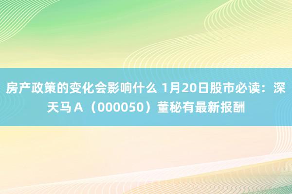 房产政策的变化会影响什么 1月20日股市必读：深天马Ａ（000050）董秘有最新报酬