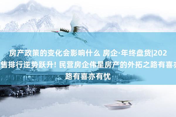 房产政策的变化会影响什么 房企·年终盘货|2024年销售排行逆势跃升! 民营房企伟星房产的外拓之路有喜亦有忧