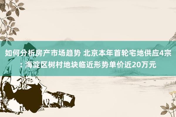 如何分析房产市场趋势 北京本年首轮宅地供应4宗: 海淀区树村地块临近形势单价近20万元