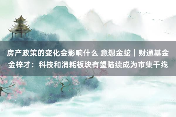 房产政策的变化会影响什么 意想金蛇｜财通基金金梓才：科技和消耗板块有望陆续成为市集干线