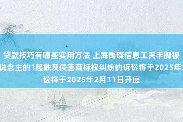 贷款技巧有哪些实用方法 上海禹璨信息工夫手脚被告/被上诉东说念主的1起触及侵害商标权纠纷的诉讼将于2025年2月11日开庭