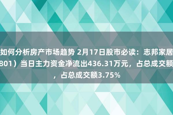 如何分析房产市场趋势 2月17日股市必读：志邦家居（603801）当日主力资金净流出436.31万元，占总成交额3.75%