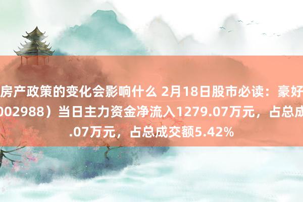 房产政策的变化会影响什么 2月18日股市必读：豪好意思新材（002988）当日主力资金净流入1279.07万元，占总成交额5.42%