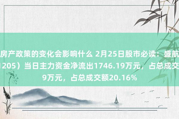 房产政策的变化会影响什么 2月25日股市必读：盛航股份（001205）当日主力资金净流出1746.19万元，占总成交额20.16%