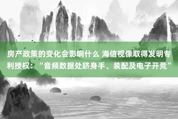 房产政策的变化会影响什么 海信视像取得发明专利授权：“音频数据处跻身手、装配及电子开荒”